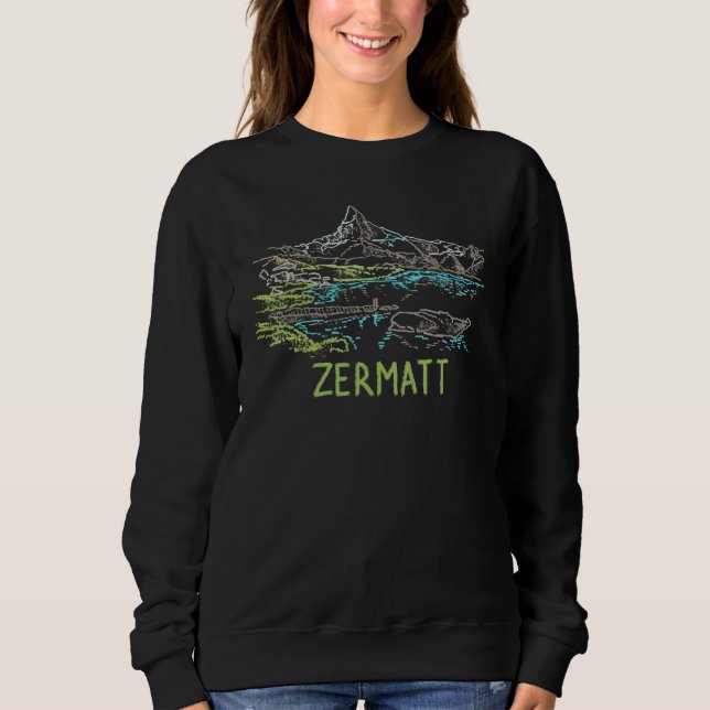 Sudadera Zermatt City Switzerland souvenir   for men women (Anverso)