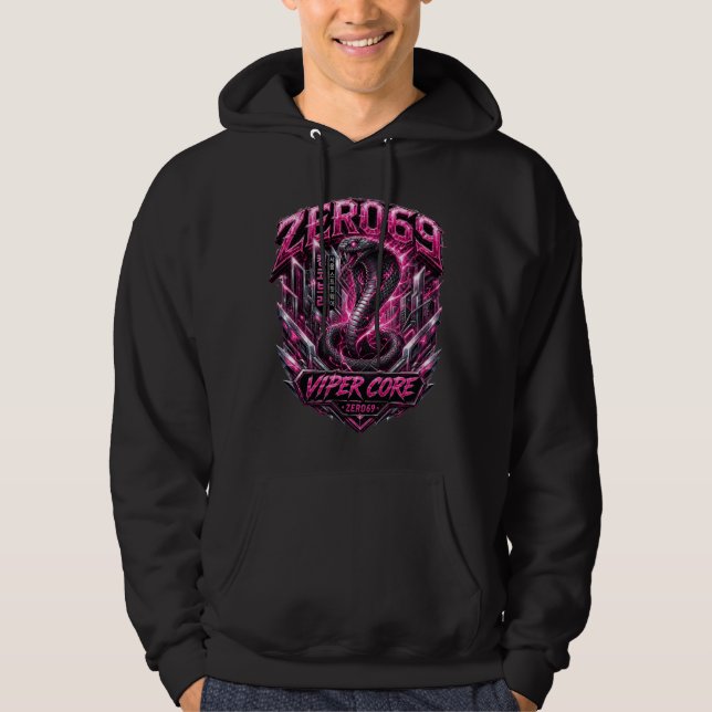 Sudadera ZERO69 Viper Core – Cobra Cibernética Neon Ropa Ur (Anverso)
