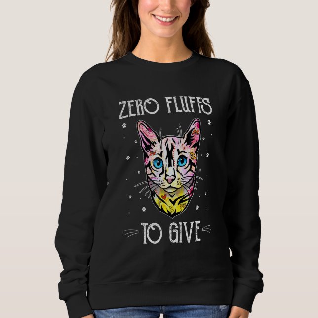 Sudadera Zero Fluffs to Give Cat  Cat Mom Kitten Cat Dad  3 (Anverso)
