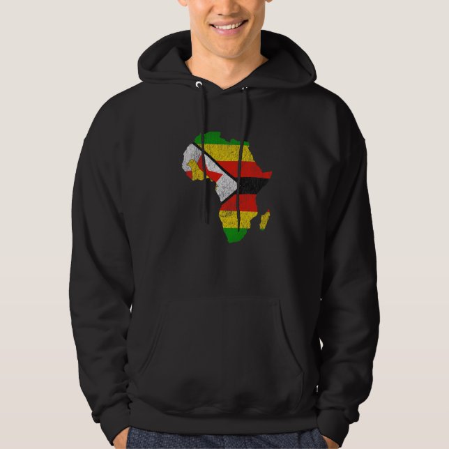 Sudadera Zimbabwe Flag Africa Continent Silhouette Gift Zim (Anverso)