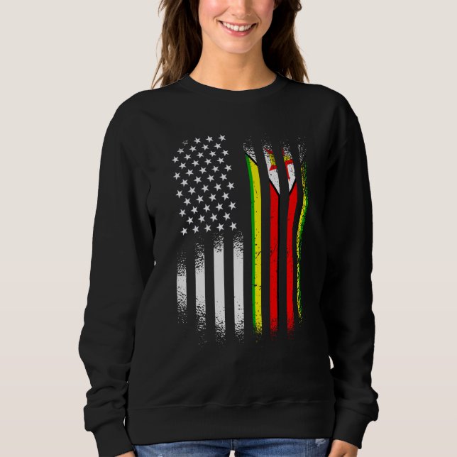Sudadera Zimbabwean American Patriot Grown Country USA Flag (Anverso)
