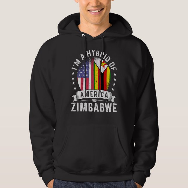 Sudadera Zimbabwean American Patriot Grown Flag Humor (Anverso)