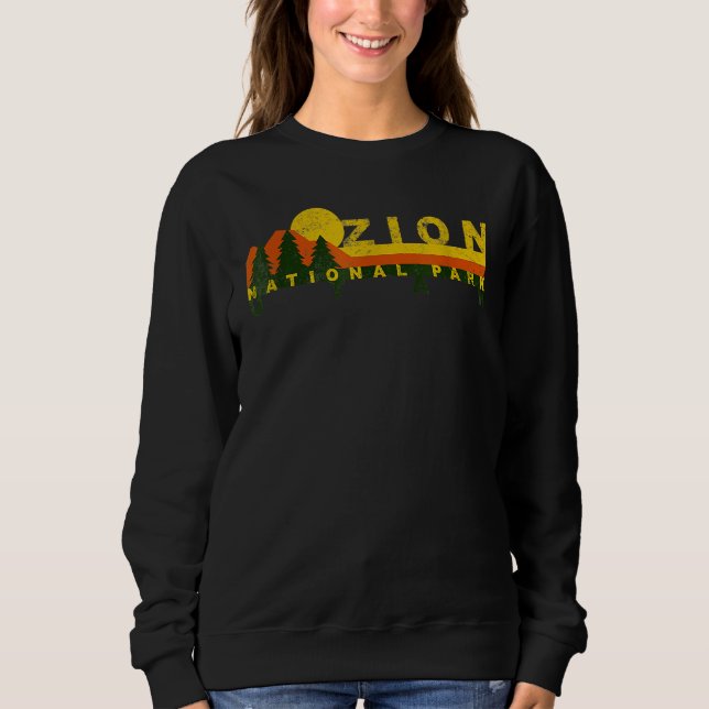 Sudadera Zion National Park Sunny Mountain Treeline (Anverso)