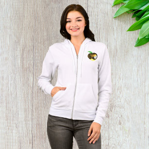 Sudadera Zip completa de las mujeres de Apple de oro