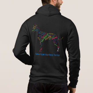 Sudadera Zipped Hoodie American Hairless Terrier Word Cloud