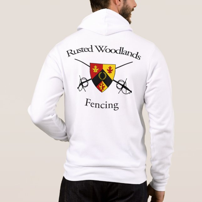 Sudadera ZipUp De Hoodie De Esgrima De Bosques Rustos (Reverso)