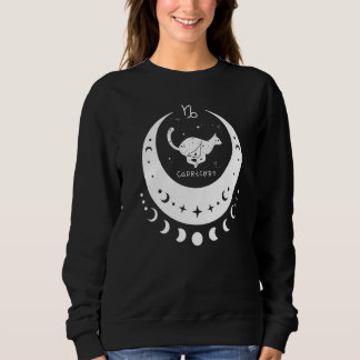 Sudadera Zodiac Capricorn Horoscope Astrology Sign Cat Cres