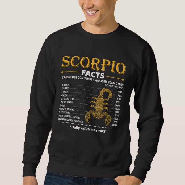 Sudadera Zodiac Sign Scorpio Facts October November (Anverso)