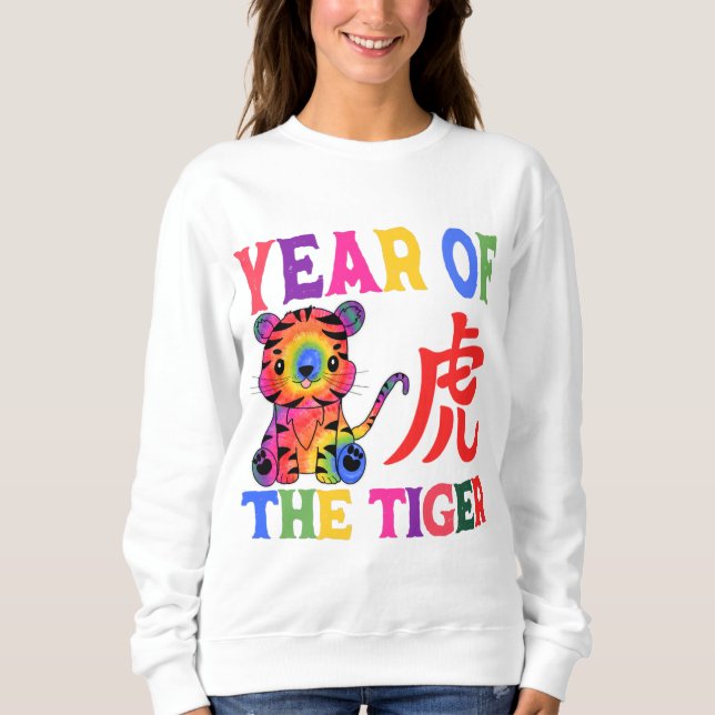 Sudadera Zodiaco chino - Año del tigre en el arcoiris (Anverso)