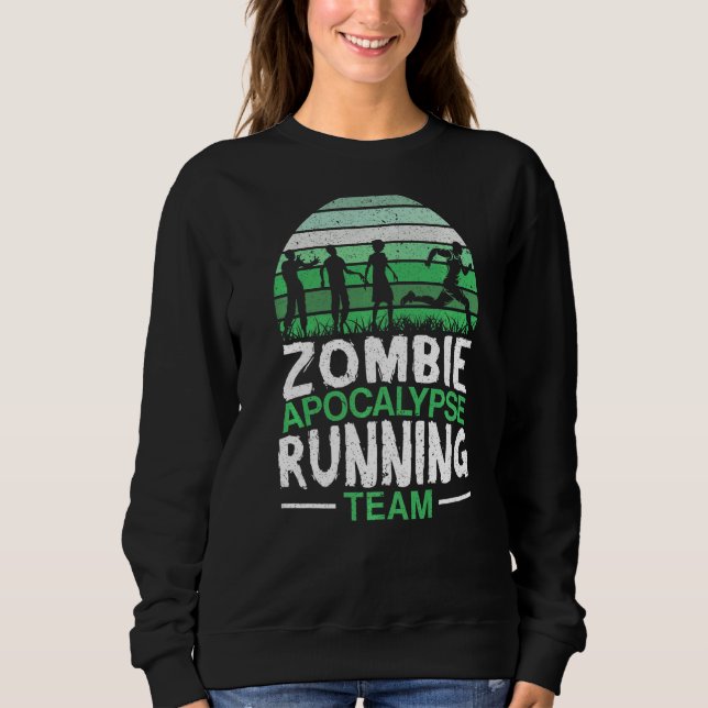 Sudadera Zombie Apocalipsis Corriendo Equipo Halloween Tric (Anverso)
