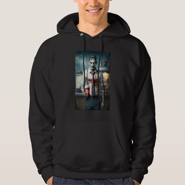 Sudadera Zombie Coffee Barista   Zombies In Everyday Life S (Anverso)