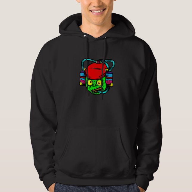 Sudadera Zombie Drinking Brains Lazy Halloween Costume  Mon (Anverso)