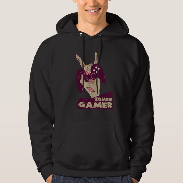 Sudadera zombie gamer hand of grab with controller gaming c (Anverso)