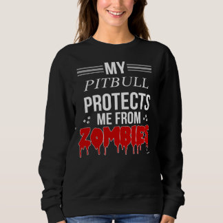 Sudadera Zombie Pitbull Para El Propietario De Pitbull