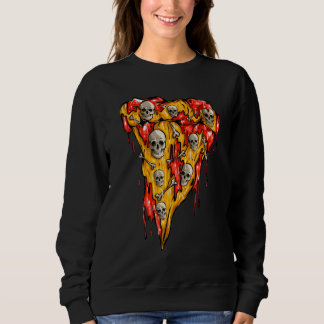 Sudadera Zombie Pizza Slice Skulls Skeleton Pizza Hallowee