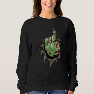 Sudadera Zombie Skeleton Manos del Dedo Medio Costume Hallo