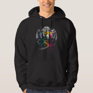 Sudadera Zombie Skulls Haunted House Goth Color Splash Horr