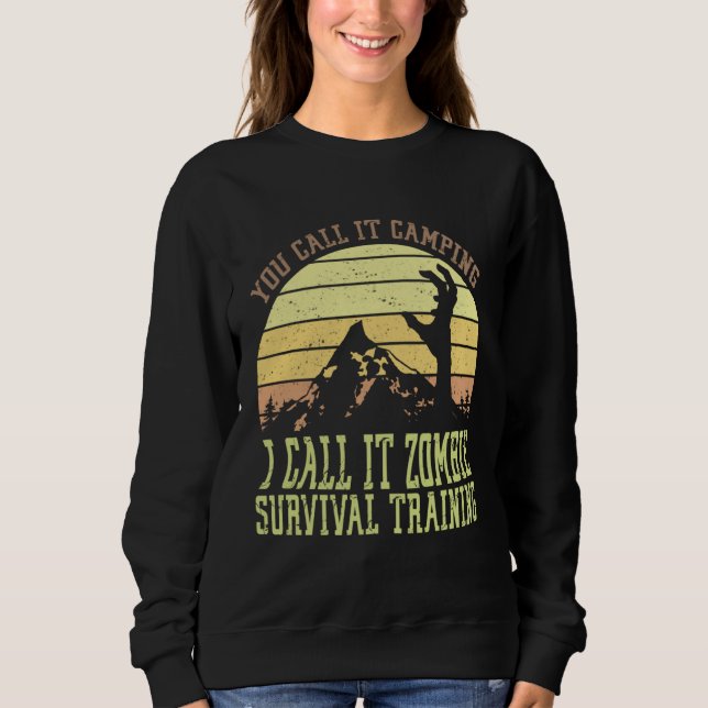 Sudadera Zombie Survival Training Camping Vintage Retro Hal (Anverso)