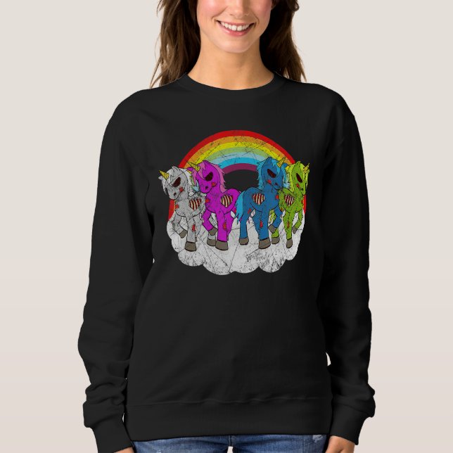 Sudadera Zombie Unicorn Apocalypse Creatures Halloween Zomb (Anverso)