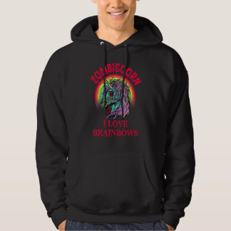 Sudadera Zombie Unicorn I Love Brainbows  Gothic Goth Theme