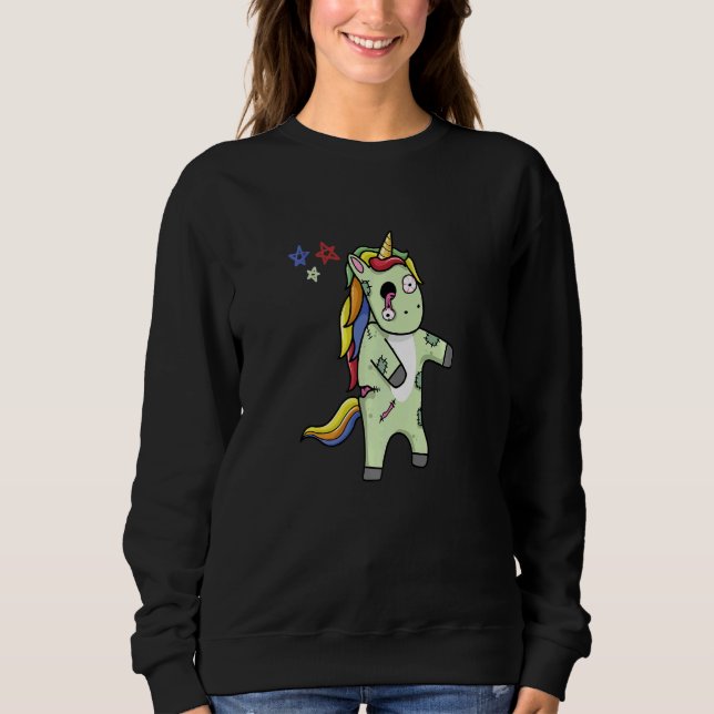 Sudadera Zombie Unicorn Magical Unicorn Halloween Zombie (Anverso)