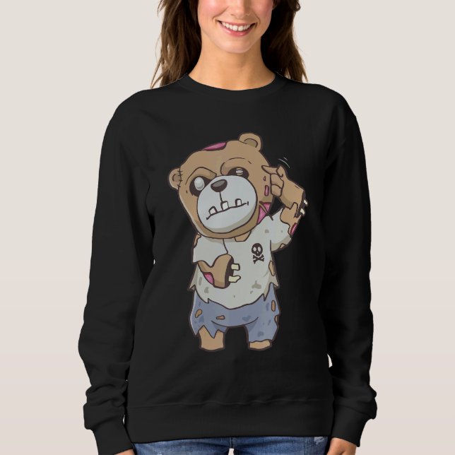 Sudadera Zombiecore Aesthetic Zombie Bear Pastel Goth Creep (Anverso)