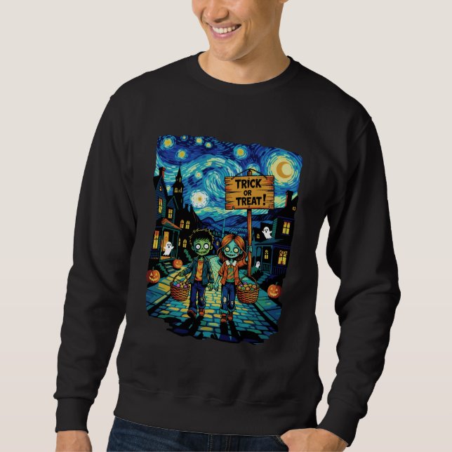 Sudadera Zombies de truco o trato - Halloween de Van Gogh S (Anverso)