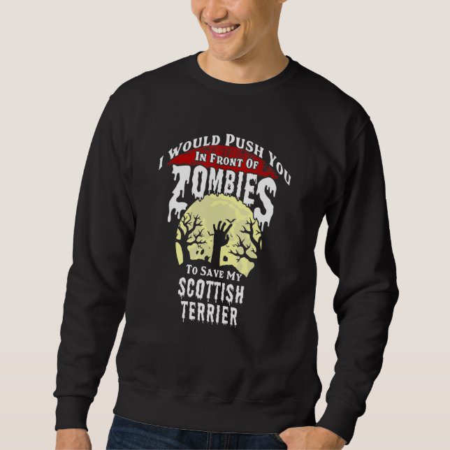Sudadera Zombies Escoceses Terrier Escandaloso Halloween (Anverso)