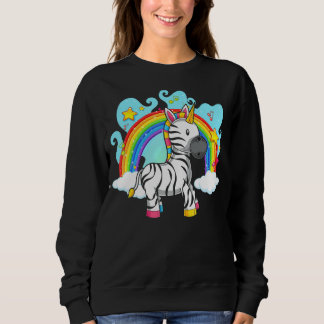 Sudadera Zoo Animal Rainbow Zebracorta Fantasy Unicorn Zebr
