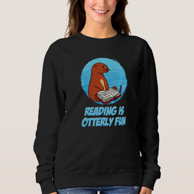 Sudadera Zoo Book Animal  Bookworm  Sea Otter Reading (Anverso)