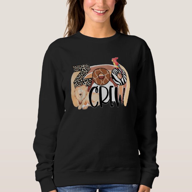 Sudadera Zoo Crew Zookeeper Safari Wildlife Animal  Costume (Anverso)