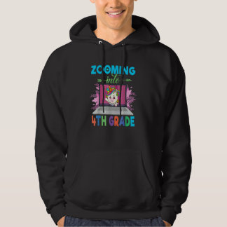 Sudadera Zooming Into 4th Grade  Unicorn Virtual Back To Sc