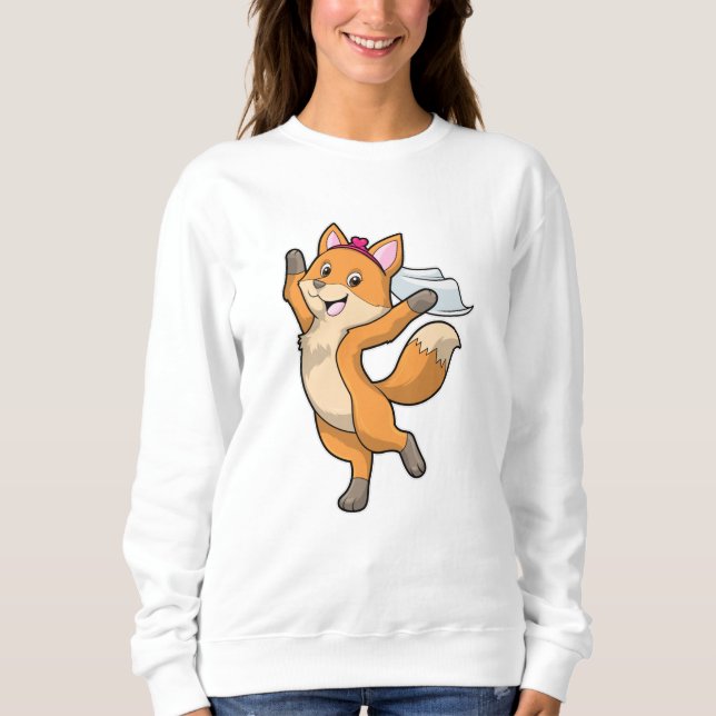 Sudadera Zorro como novia con velo y corazón (Anverso)