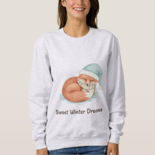 Sudadera Zorro Dormido Lindo Dulces Sueños de Invierno Anim