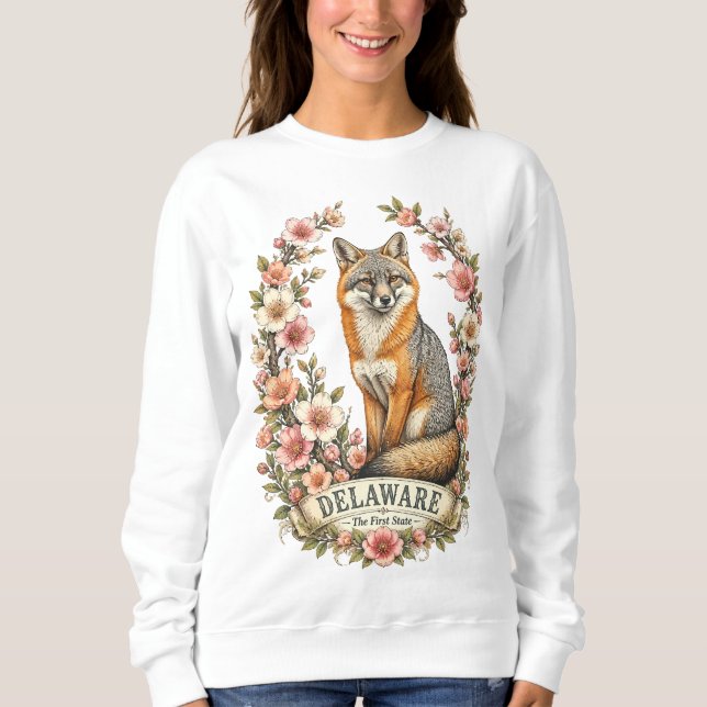 Sudadera Zorro Flor de Melocotón de Delaware (Anverso)