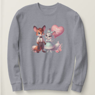 Sudadera Zorros de dibujos animados lindos día de San Valen