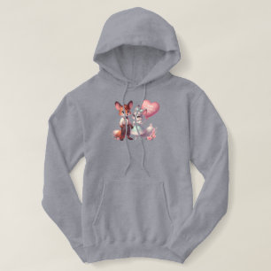 Sudadera Zorros de dibujos animados lindos día de San Valen