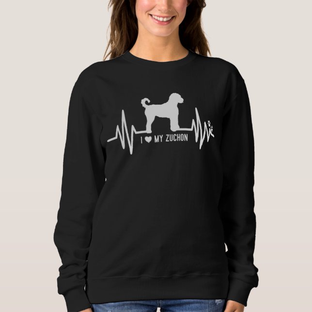 Sudadera Zuchon Heart Beat Ekg Pulse Para Perro (Anverso)