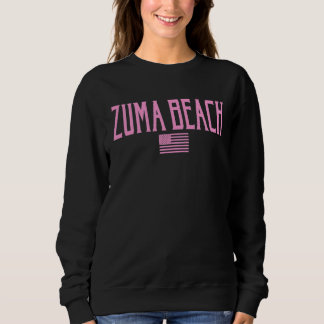 Sudadera Zuma Beach California Bandera Estadounidense Texto