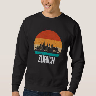 Sudadera Zurich Switzerland Retro Vintage Sunset Skyline Zu