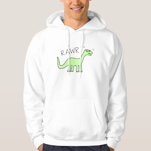 Sudaderas con capucha adultas de Bronto Rawr (Anverso)