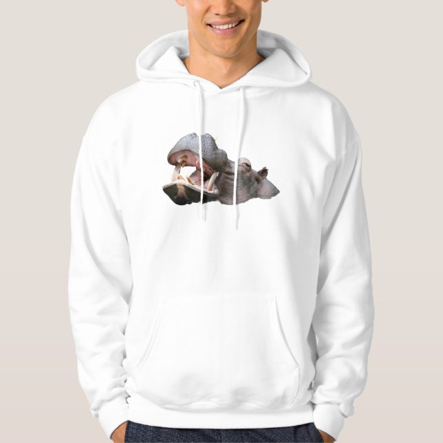 Sudaderas con capucha de hipopótamo para hombres b (Anverso)