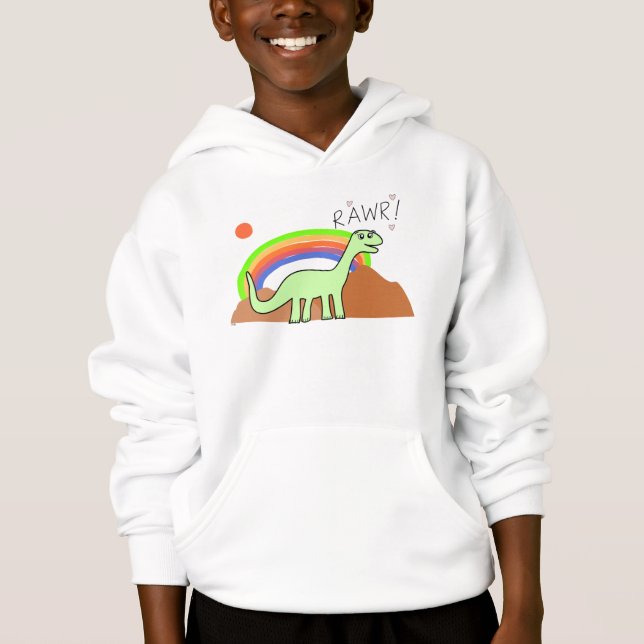 Sudaderas con capucha de Rawr del arco iris de los (Anverso)