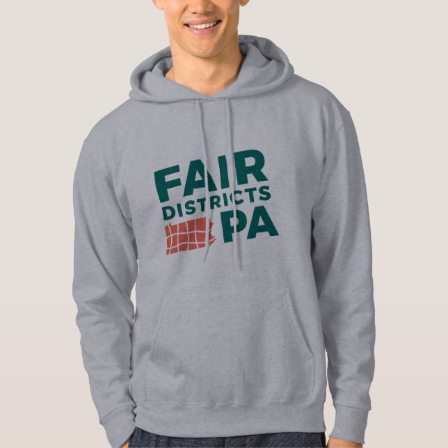 Sudaderas con capucha Fair Districts PA gris clási (Anverso)