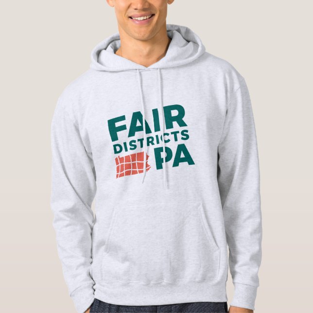 Sudaderas con capucha Fair Districts PA gris clási (Anverso)