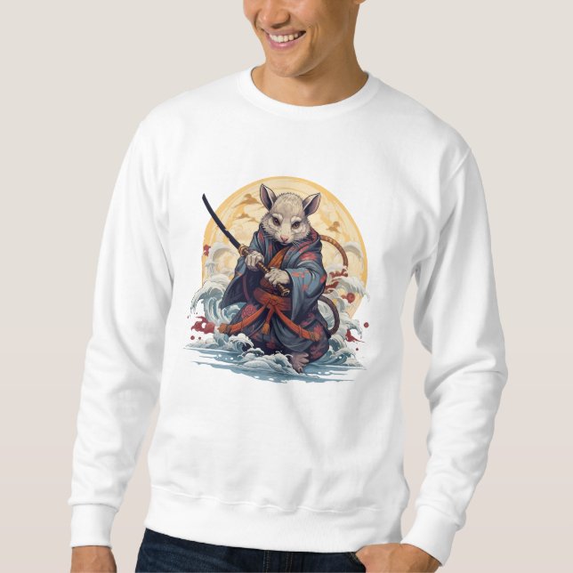 Sudaderas con capucha para hombres Samurai Rat (Anverso)