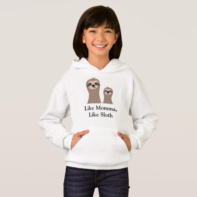 Sudaderas con capucha para niñas regalo de perezos (Anverso completo)