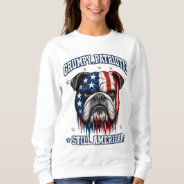 Sudaderas con estampado de bulldog patriótico gruñ