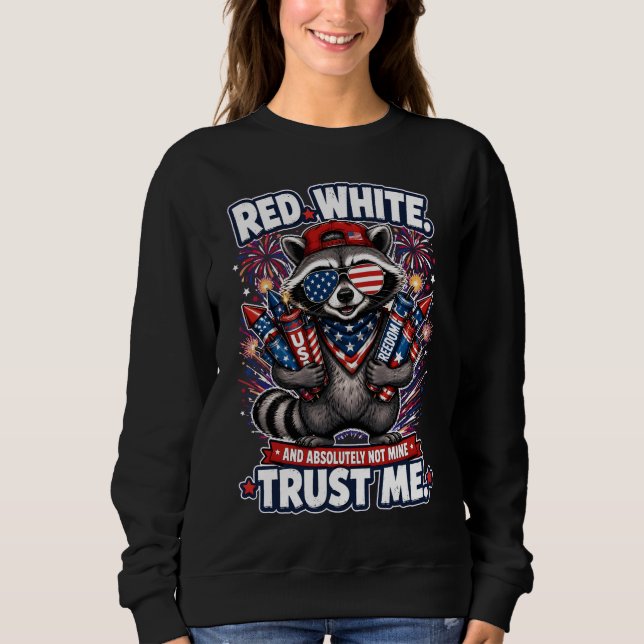 Sudaderas de Mapache de Fuegos Artificiales del 4  (Anverso)