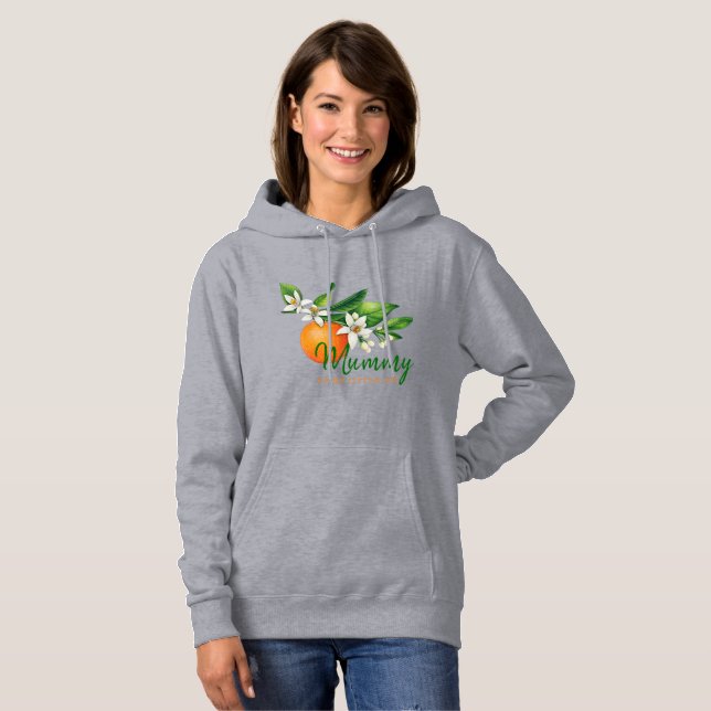 Sudaderas grises para futuras mamás con tema de cí (Anverso completo)